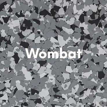 Wombat Vinyl Flake: Epoxy and polyaspartic floors. Garages, Porches, Laundry, Mudroom, Warehouse