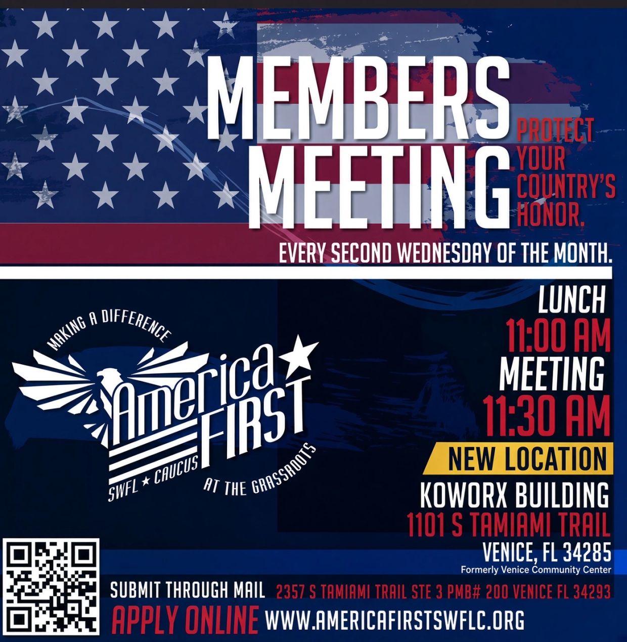 New meeting address flyer