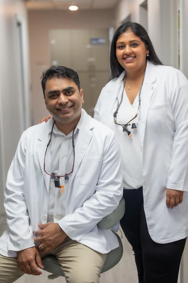 Dr. Ummareddy and Dr. Gundarpi inside their practice