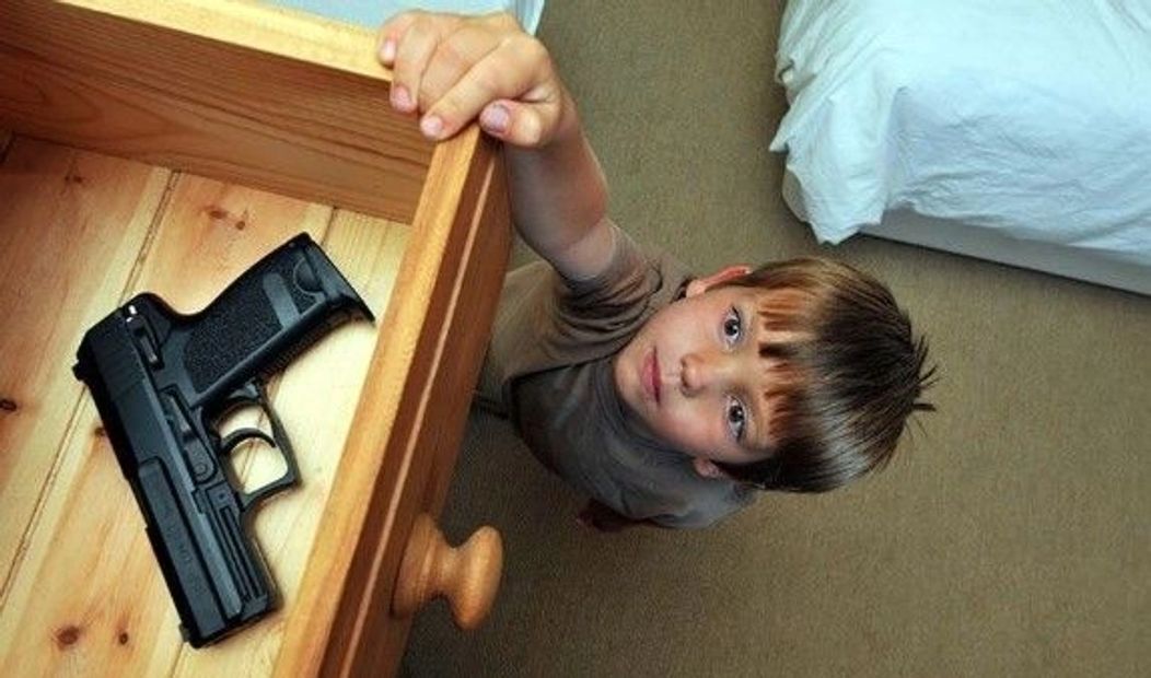 Universal gun safety Rule Keep Your Guns Safe at Home, Away from Children guests criminals at home