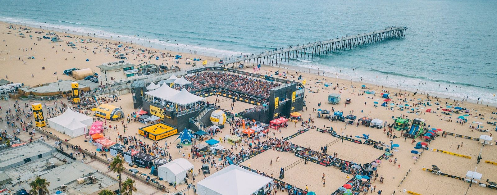 An AVP Beach Volleyball event taking place in Los Angeles, California. 