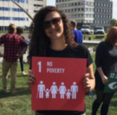 Public health student conducting research on sustainable development goals SDGs
