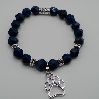 Lapis Lazuli with Silvery Bear Paw.