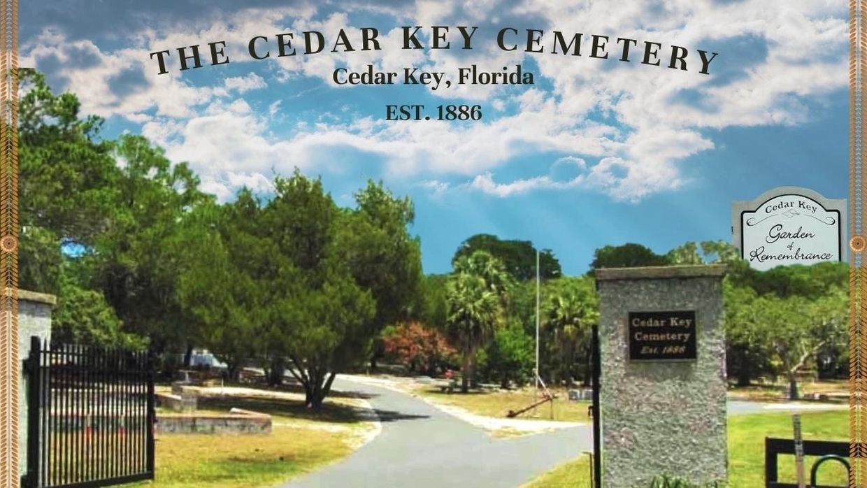 The cedar key cemetery banner on the website