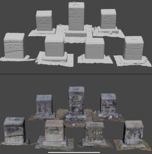 A 3d model picture and design of the headstone