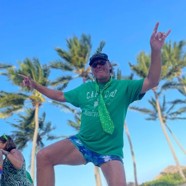 BUCKMINDSET owner Steven Buck celebtaing St-Patrick's at the beach wearing irish gear