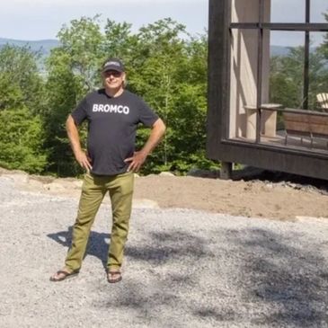 BUCKMINDSET owner Steven Buck wearing BROMCO construction t-shirt cap with a renovation project