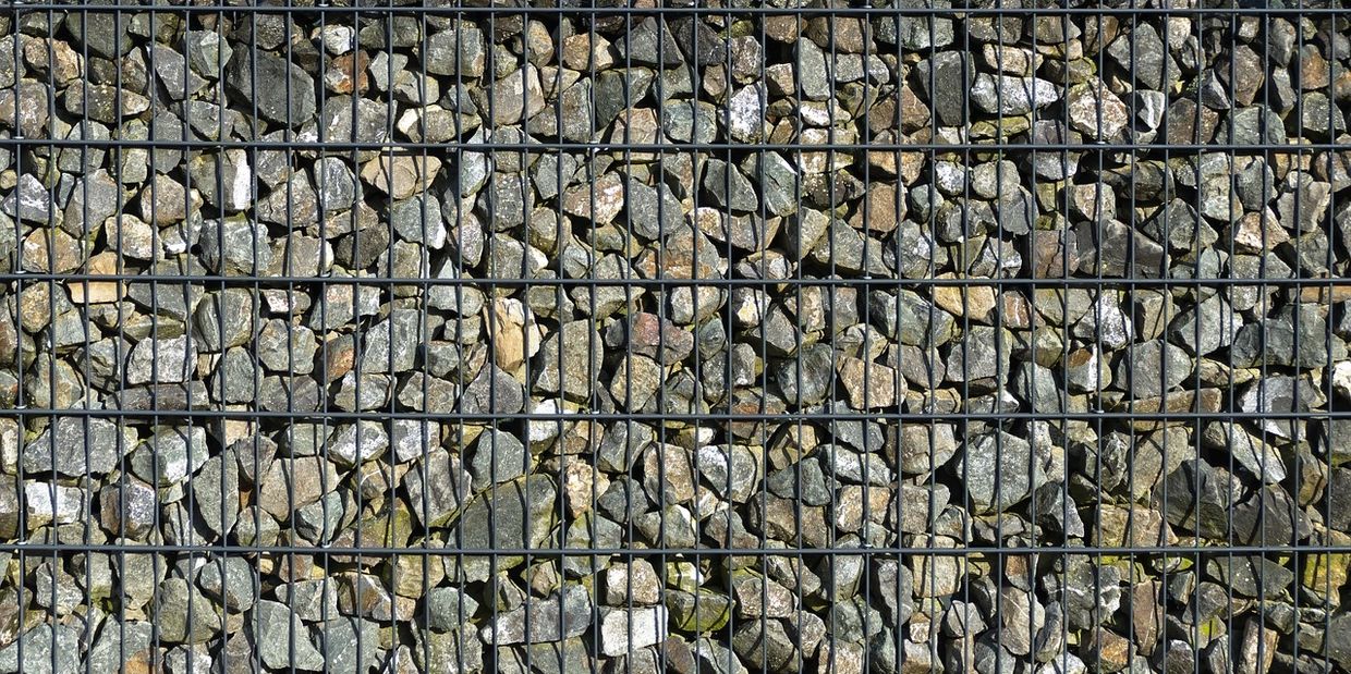 A gabion is among our selection of residential stone retaining walls.