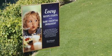 sponsorship signage of charity fundraiser and corporate events