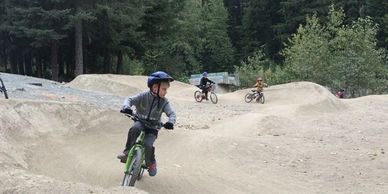 young child on mountain bike