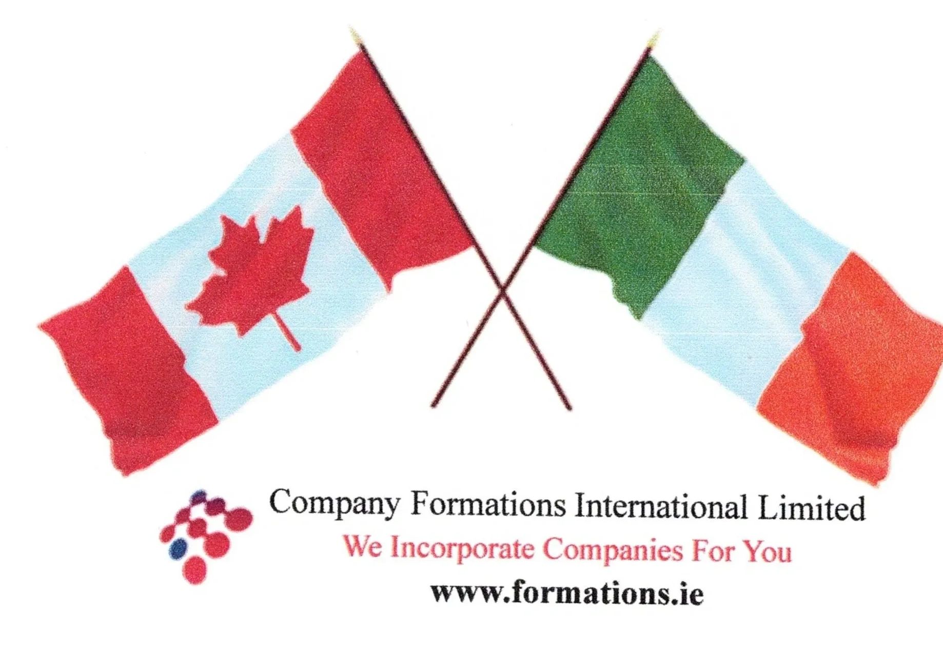 Canadian and Irish flags highlighting the links between Ireland and Canada for business registration Canada, Company Formations Canada and Company Secretarial Services Canada