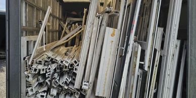 uPVC window frame recycling collection from trade site in the North West