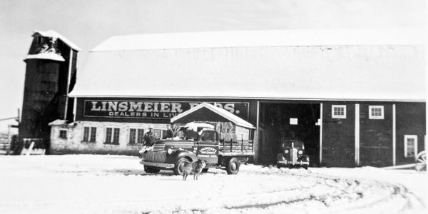 Winter picture of original barn 