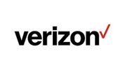 Verizon logo with black text and a red check mark.