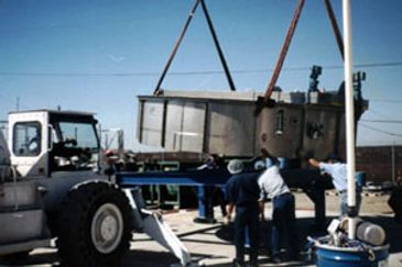DAF Corp FC-150  Maximizer Clarifier being set on steel support stand at job site