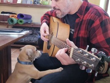 Guitar playing to a captive audience in Avondale, AZ
