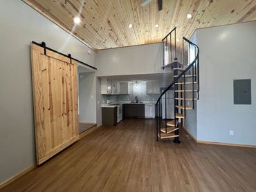 beautiful loft with spiral staircase in apartment in thief river falls, mn