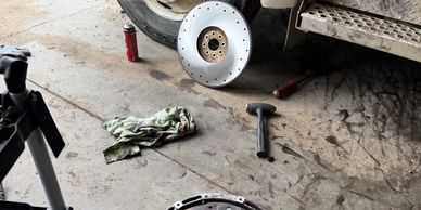 Commercial truck wheel-end and brake components during maintenance