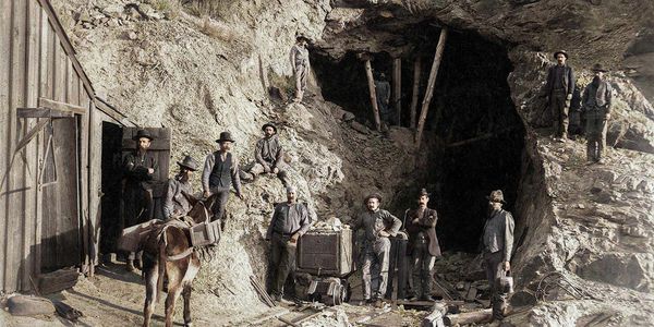 Picture of miners at the mouth of a mine. Homeless are already used to these conditions and worse. 