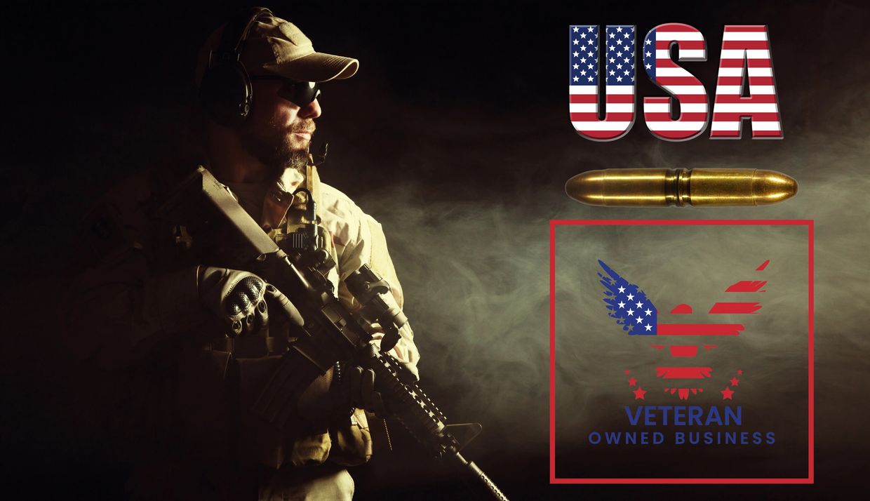 The About Us page is manufactured in the USA and is owned by a veteran.