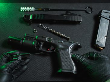 Gun parts, gun tools and gun cleaning supplies.