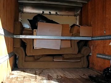 a third of a load in a 14ft box truck 
Furniture removal