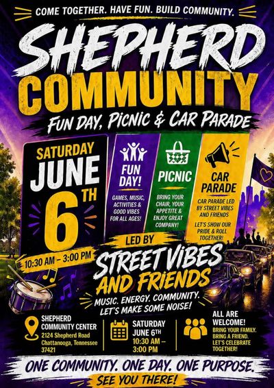 Shepherd Community Fun Day with picnic and car parade on June 6th, 10:30 AM to 3 PM.