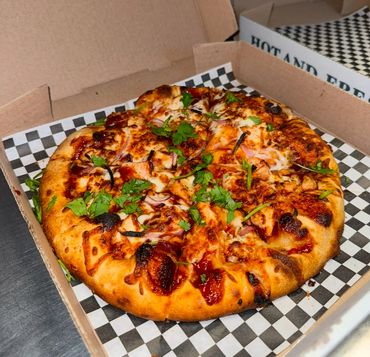BBQ Chicken Pizza with fresh cilantro
