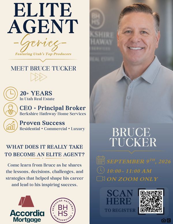 Flyer introducing Bruce Tucker, a top real estate agent in Utah.