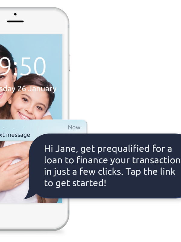 Image of a Mobile phone showing an online application process.