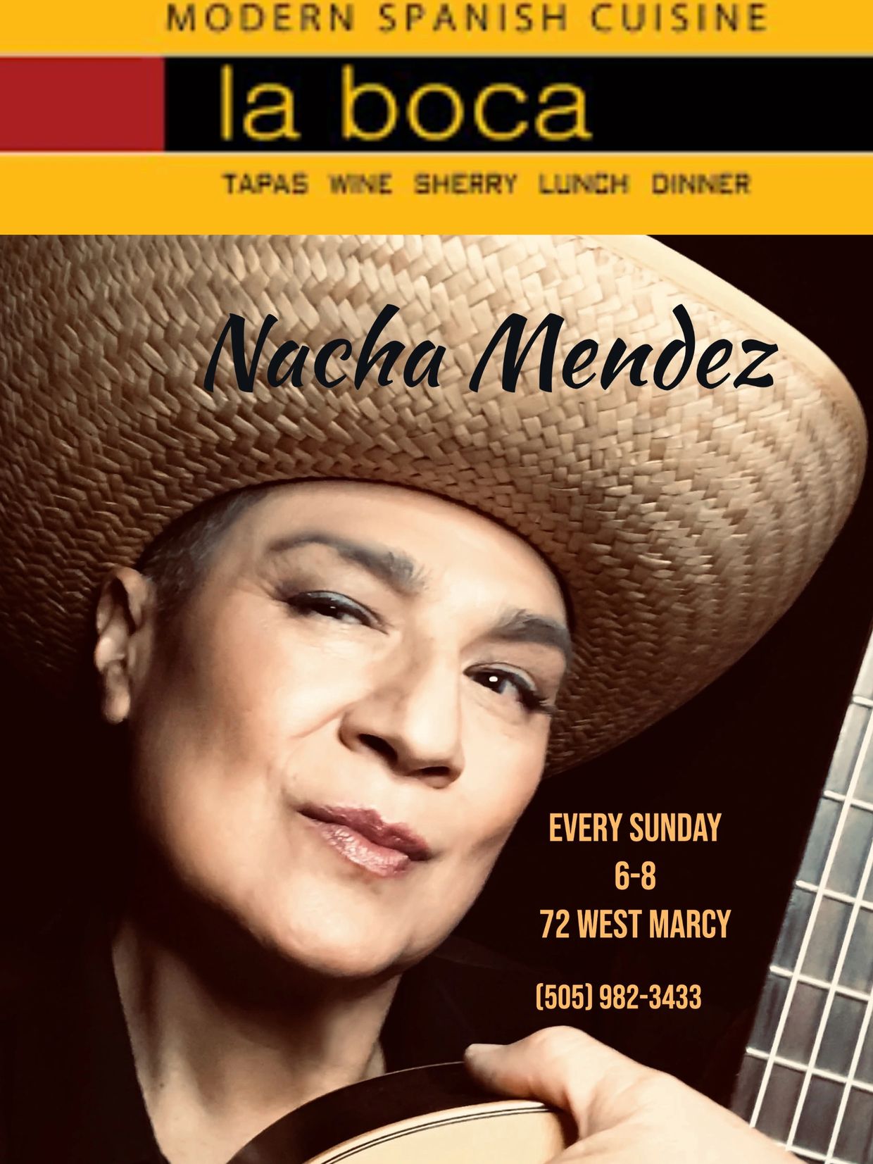 Nacha Mendez performs every Sunday at La Boca.
