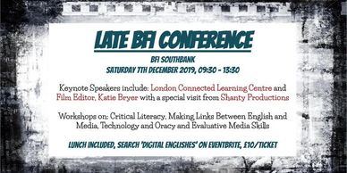 We are delighted to be on the Guest List for LATE & BFI Education Winter Conference on December 7th.