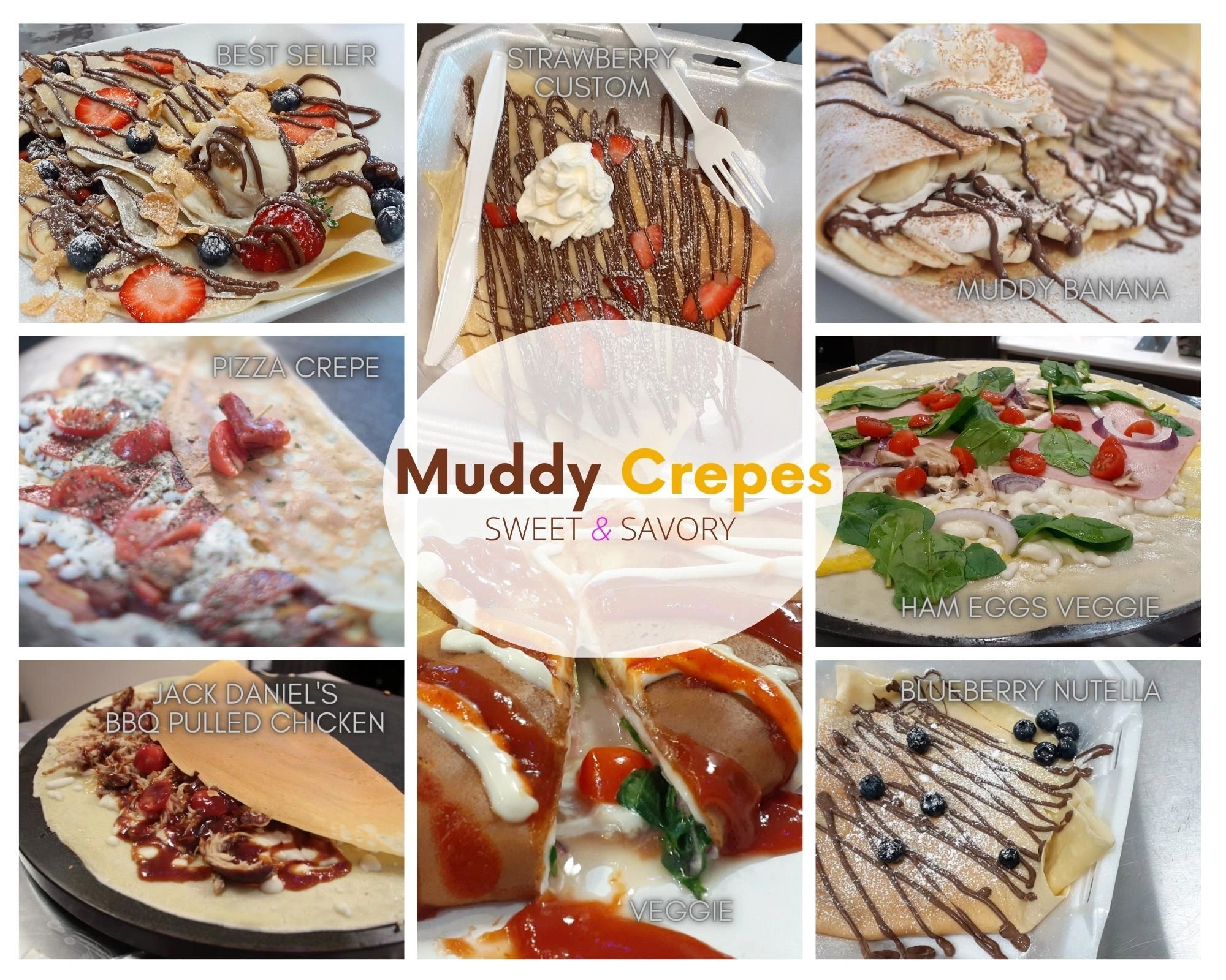 A selection of crepes made at our shop