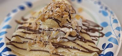A sweet crepe on a plate