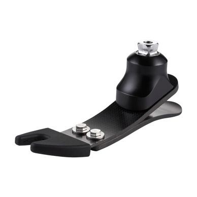 A sleek black prosthetic foot designed for mobility and durability.