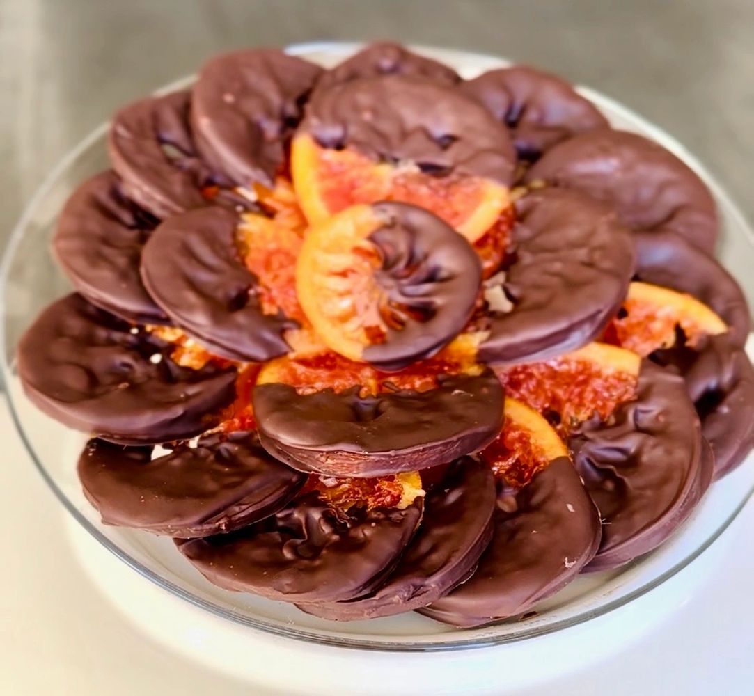 Chocolate Dipped Blood Oranges