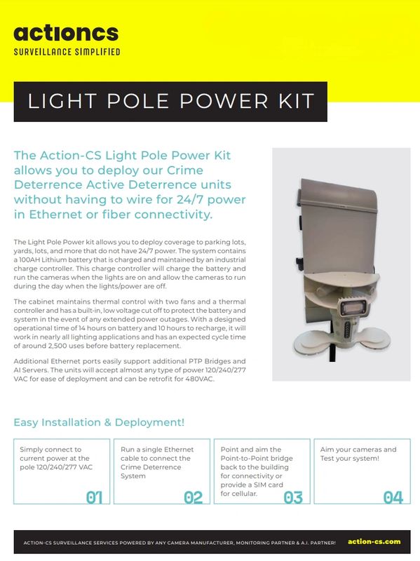 Alternative to mobile security trailers MSU Light pole power kit