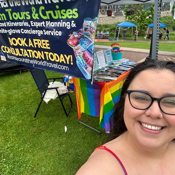 Sarah DiPiazza at Eau Claire ,WI PRIDE festival in June 2025. She is a proud member of the LGBTQ+.