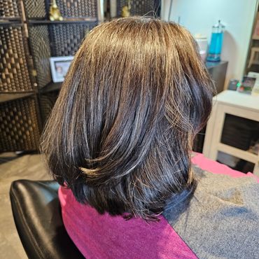 Grey blending, hair cut transformation
