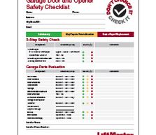 UpRight Garage Door Services safety and inspection checklist