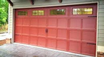red composite garage door