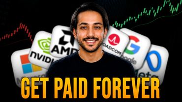 Man smiling in front of tech logos with 'Get Paid Forever' text.