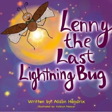 Happy Lightning Bug shines to the left of the words, "Lenny the Last Lightning Bug."