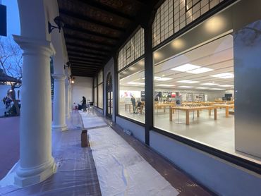 Exterior painting of an Apple Store