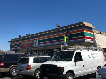 Exterior painting of a seven eleven store