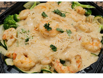 Gar-licky Shrimp combines Argentine red shrimp, white shrimp and our special gar-licy sauce.