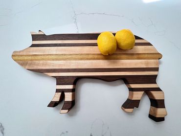 Custom Wood Die Cut Pig Cutting Board