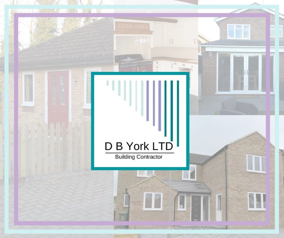 Four images of works completed by D B York LTD, Builder in Northampton with our Logo in the centre.