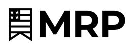 Black MRP logo with stylized American flag design.