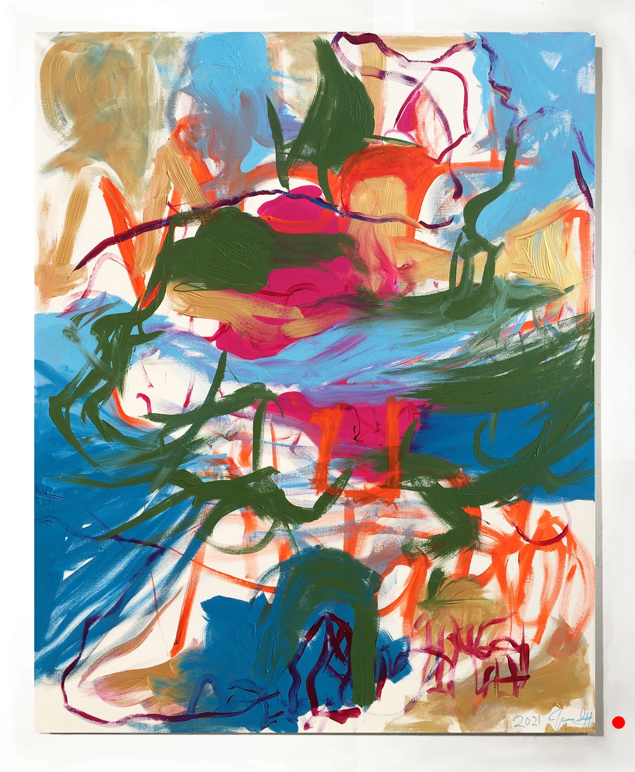 Abstract expressionism art artwork interior design decor canvas painting vibrant color contemporary